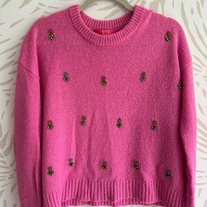 Lilly Pulitzer Pink Crew Neck Sweater with Polka Dots